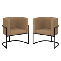 Kit 02 Poltronas Lua Sala Decorativa Base Ferro Black Veludo