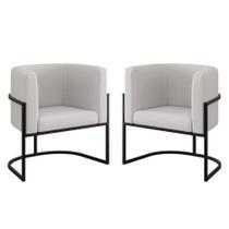 Kit 02 Poltronas Lua Sala Decorativa Base Ferro Black Veludo Bege Kit 02 Poltronas Lua Sala Decorativa Base Ferro Black Veludo Bege