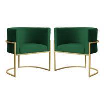 Kit 02 Poltronas Luana Base em Metal Veludo Cores - DS Estofados