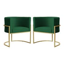 Kit 02 Poltronas Luana Base em Metal Veludo Cores - S.A Móveis