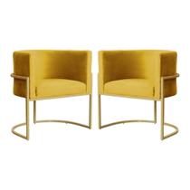 Kit 02 Poltronas Luana Base em Metal Veludo Cores - S.A Móveis