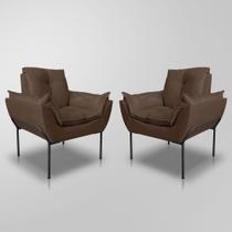 Kit 02 Poltronas Luxo Clínica 12 Cores - Base Ferro Preto