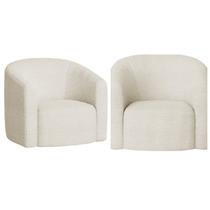 Kit 02 Poltronas Luxo Decorativa Luiza Max Bouclé - Doce Sonho Móveis