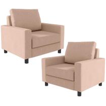 Kit 02 Poltronas Malta L02 Linho Rosê Kit 02 Poltronas Malta L02 Linho Rosê