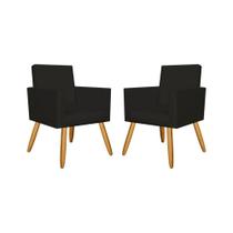 Kit 02 Poltronas material sintético Preto Kit 02 Poltronas material sintético Preto