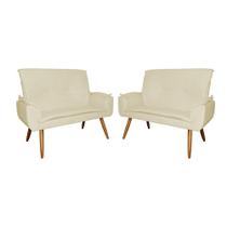 Kit 02 Poltronas Namoradeiras Emília Suede Cores - DS Estofados