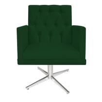 kit 02 Poltronas Nanda Base Giratória de Metal Suede Verde - KDAcanto Móveis