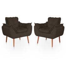 Kit 02 Poltronas Opala para Sala Confortável Resistente Capuccino