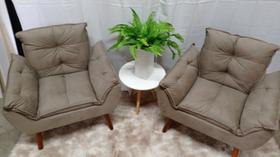 Kit 02 Poltronas Opala Suede Cappuccino- Modena Decor Kit 02 Poltronas Opala Suede Cappuccino- Modena Decor