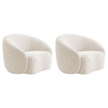 Kit 02 Poltronas Orgânica Luxo Recepção Amore Linho - Amarena Móveis