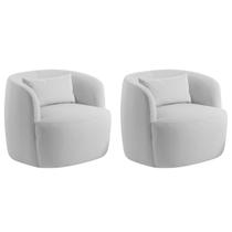 Kit 02 Poltronas Orgânica Maitê Luxo Sala Recepção Decorativa Bouclé