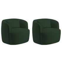 Kit 02 Poltronas Orgânica Maitê Luxo Sala Recepção Decorativa Linho