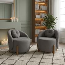 Kit 02 Poltronas Orgânicas Curvas Amsterdã Boucle - Montanari's Decor Kit 02 Poltronas Orgânicas Curvas Amsterdã Boucle - Montanari's Decor