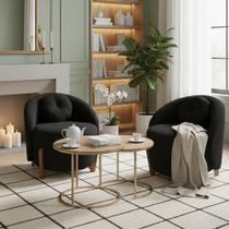 Kit 02 Poltronas Orgânicas Curvas Amsterdã Boucle - Montanari's Decor Kit 02 Poltronas Orgânicas Curvas Amsterdã Boucle - Montanari's Decor