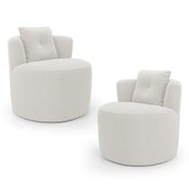 Kit 02 Poltronas Orgânicas Living Bob com 01 Almofada Bouclê Off White - Abmaza