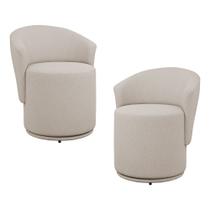 Kit 02 Poltronas Orgânicas Living Mavi Fixa Bouclê Bege - Desk Design Kit 02 Poltronas Orgânicas Living Mavi Fixa Bouclê Bege - Desk Design