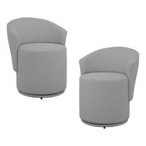Kit 02 Poltronas Orgânicas Living Mavi Fixa Bouclê Cinza - Abmaza