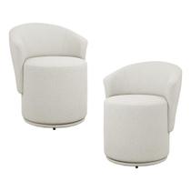 Kit 02 Poltronas Orgânicas Living Mavi Fixa Bouclê Creme - Abmaza Kit 02 Poltronas Orgânicas Living Mavi Fixa Bouclê Creme - Abmaza