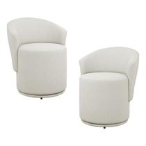 Kit 02 Poltronas Orgânicas Living Mavi Fixa Bouclê Creme - Desk Design Kit 02 Poltronas Orgânicas Living Mavi Fixa Bouclê Creme - Desk Design