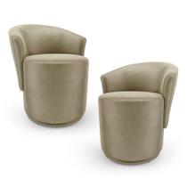 Kit 02 Poltronas Orgânicas Living Mavi Fixa Veludo Bege - Desk Design Kit 02 Poltronas Orgânicas Living Mavi Fixa Veludo Bege - Desk Design