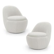 Kit 02 Poltronas Orgânicas Living Memphis Fixa Bouclê Off White - Desk Design Kit 02 Poltronas Orgânicas Living Memphis Fixa Bouclê Off White - Desk Design
