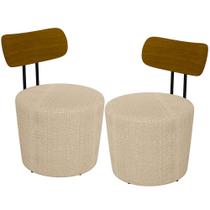 Kit 02 Poltronas Para Sala De Estar Decorativa Base Fixa Luara M03 Linho Bege - Lyam Decor Kit 02 Poltronas Para Sala De Estar Decorativa Base Fixa Luara M03 Linho Bege - Lyam Decor