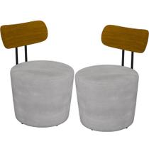 Kit 02 Poltronas Para Sala De Estar Decorativa Base Fixa Luara M03 Veludo Cinza - Lyam Decor Kit 02 Poltronas Para Sala De Estar Decorativa Base Fixa Luara M03 Veludo Cinza - Lyam Decor