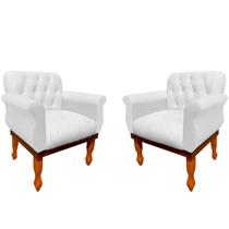 Kit 02 Poltronas Para Sala de Estar Decorativa Cadeira Estofada Capitonê Quarto Recepção Escritório