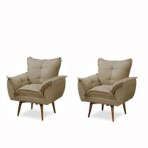 kit 02 Poltronas Para Sala Decorativa Giratória Amanda Suede Bege Adonai Estofados kit 02 Poltronas Para Sala Decorativa Giratória Amanda Suede Bege Adonai Estofados