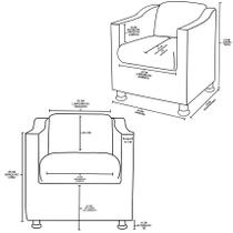 Kit 02 Poltronas Tilla Recepção Consultório Suede Balaqui