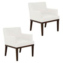 Kit 02 Poltronas Vitória Sala e Recepção Napa Branco - DS Estofados Kit 02 Poltronas Vitória Sala e Recepção Napa Branco - DS Estofados