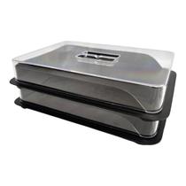 Kit 02 Porta Frios Organizador Geladeira Acrílico e Plástico