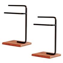 Kit 02 Porta Toalha Lavabo de Bancada Suporte Industrial Oslo D01 Peroba - Inoviza