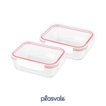 Kit 02 Potes Vidro 640Ml Hermético Marmita Forno Refratário
