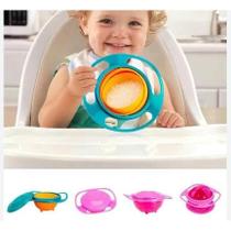 Kit 02 Pratos Infantil Bebê Giratório 360º Alimento Não Cai Liso pratinho - Generic Kit 02 Pratos Infantil Bebê Giratório 360º Alimento Não Cai Liso pratinho - Generic