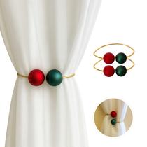 Kit 02 Prendedores de Cortina de natal Aro dourado Com Perola Verde e Vermelha Kit 02 Prendedores de Cortina de natal Aro dourado Com Perola Verde e Vermelha