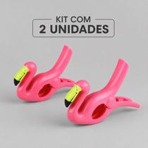 Kit 02-prendedores toalha clip p/ cadeira de praia - resort cor:flamingo Kit 02-prendedores toalha clip p/ cadeira de praia - resort cor:flamingo