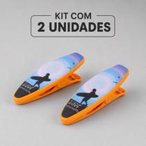 Kit 02-prendedores toalha p/ cadeira de praia - resort clips cor:prancha de surf Kit 02-prendedores toalha p/ cadeira de praia - resort clips cor:prancha de surf