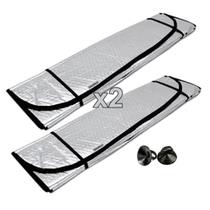 Kit 02 Protetores Solar Para-brisa Painel De Carro Quebra Sol Universal com Ventosa