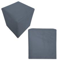 Kit 02 Puff Decorativo Dado Quadrado Suede Grafitte