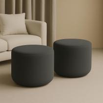 Kit 02 Puff Decorativo Orgânico Mono no tecido Boucle