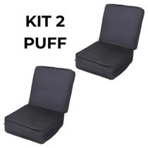 Kit 02 Puff Dobrável Colchão Sofá Confortável Descanso Premium 3 em 1 Solteiro