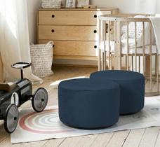 KIT 02 Puff Infantil Encantus Banqueta Multiuso Para Quarto Espaço Kids Sala pés antiumidade KIT 02 Puff Infantil Encantus Banqueta Multiuso Para Quarto Espaço Kids Sala pés antiumidade