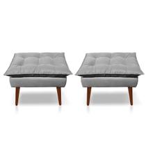 Kit 02 Puff Opala Decorativo Panqueta de apoiar os pés escolha a cor