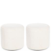 Kit 02 Puff Perse Decorativo Organico Banqueta 40cm Tecido Linho