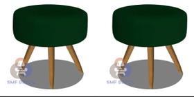 Kit 02 Puff Redondo Pés Palito