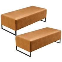 Kit 02 Puffs Bali W01 Base Ferro 120X50 Cm Whisky