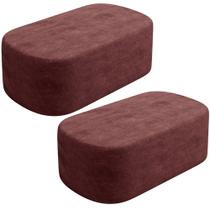 Kit 02 Puffs Decorativo Orgânico para Living Quarto 100cm Doha W01 Linho Bordô - Lyam Decor Kit 02 Puffs Decorativo Orgânico para Living Quarto 100cm Doha W01 Linho Bordô - Lyam Decor