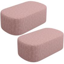 Kit 02 Puffs Decorativo Orgânico para Living Quarto 100cm Doha W01 Linho Rosa - Lyam Decor Kit 02 Puffs Decorativo Orgânico para Living Quarto 100cm Doha W01 Linho Rosa - Lyam Decor