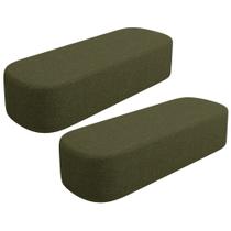 Kit 02 Puffs Decorativo Orgânico para Living Quarto 140cm Doha W01 Linho Verde- Lyam Decor